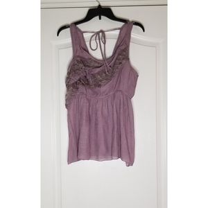 NWT Purple Sleeveless Top Size Large w Tie in Back